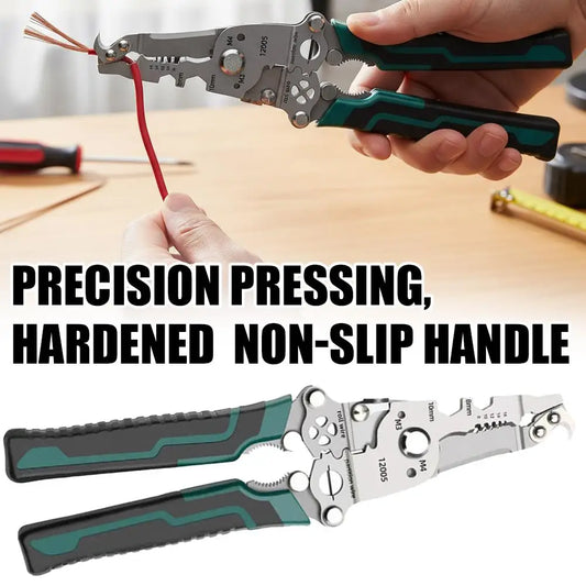Foldable Wire Stripper Pliers Electrician Special Cable Cutter Crimping Pliers Wire Splitting Stripping Cutting Hand Tools Peaceful Pleasures Health and Wellness