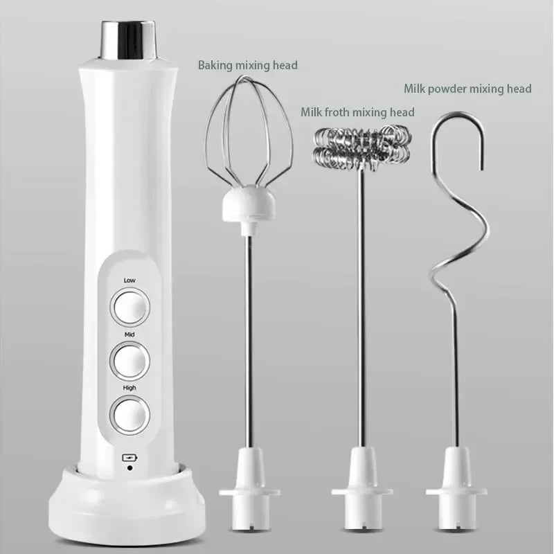3-in-1 Handheld Milk Frother | 3-Speed USB Rechargeable Foamer