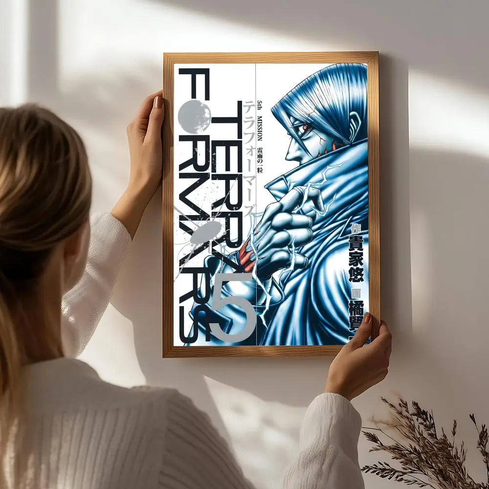 Terra Formars Anime Poster – HD Waterproof Self-Adhesive Wall Art Anime Wall Poster Peaceful Pleasures Health and Wellness White6 15X20cmNoframe