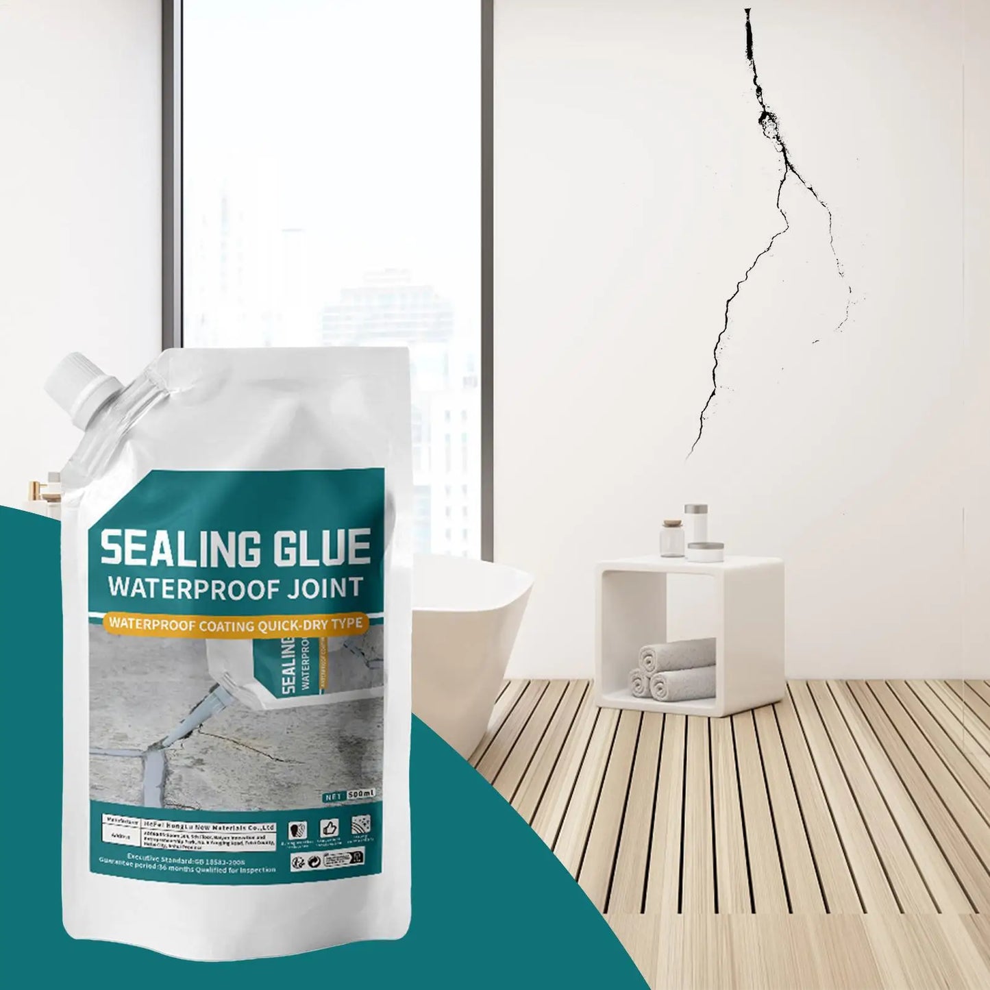 500ml Concrete Crack Filler Sealant Waterproof Quick-Drying Adhesive For Garage Floor Kitchen, Leak Repair For Corners Peaceful Pleasures Health and Wellness