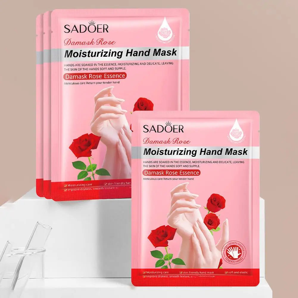 Hydrating Hand Mask Gloves – Rose & Milk, 1 or 5-Pack Peaceful Pleasures Health and Wellness