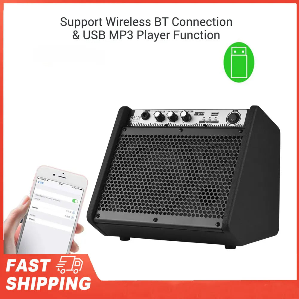 Amplifier Keyboard Amp Wireless BT Speaker 2-Band EQ Supports USB MP3