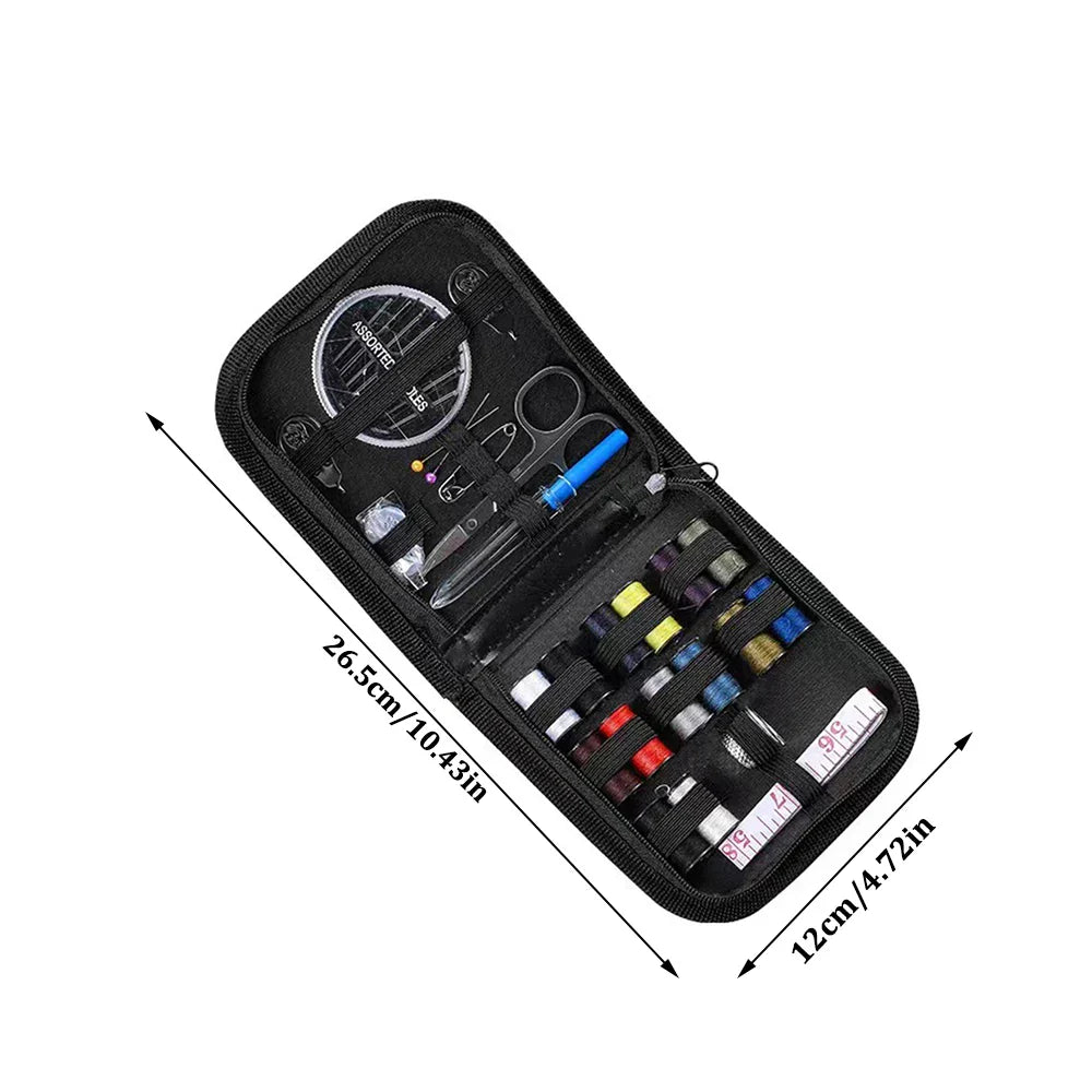 Portable Home Sewing Kit – 14 Thread Black Box Set