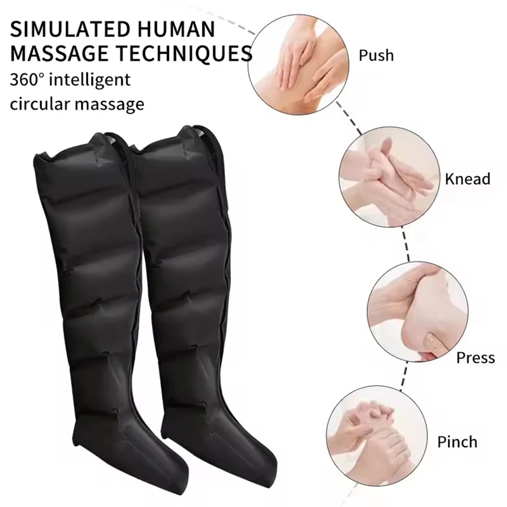 6 Airbag Air Compression Massage Boots Pneumatic Boots Used for Circulation and Leg Muscle Relaxation to Relieve Varicos Veins Peaceful Pleasures Health and Wellness