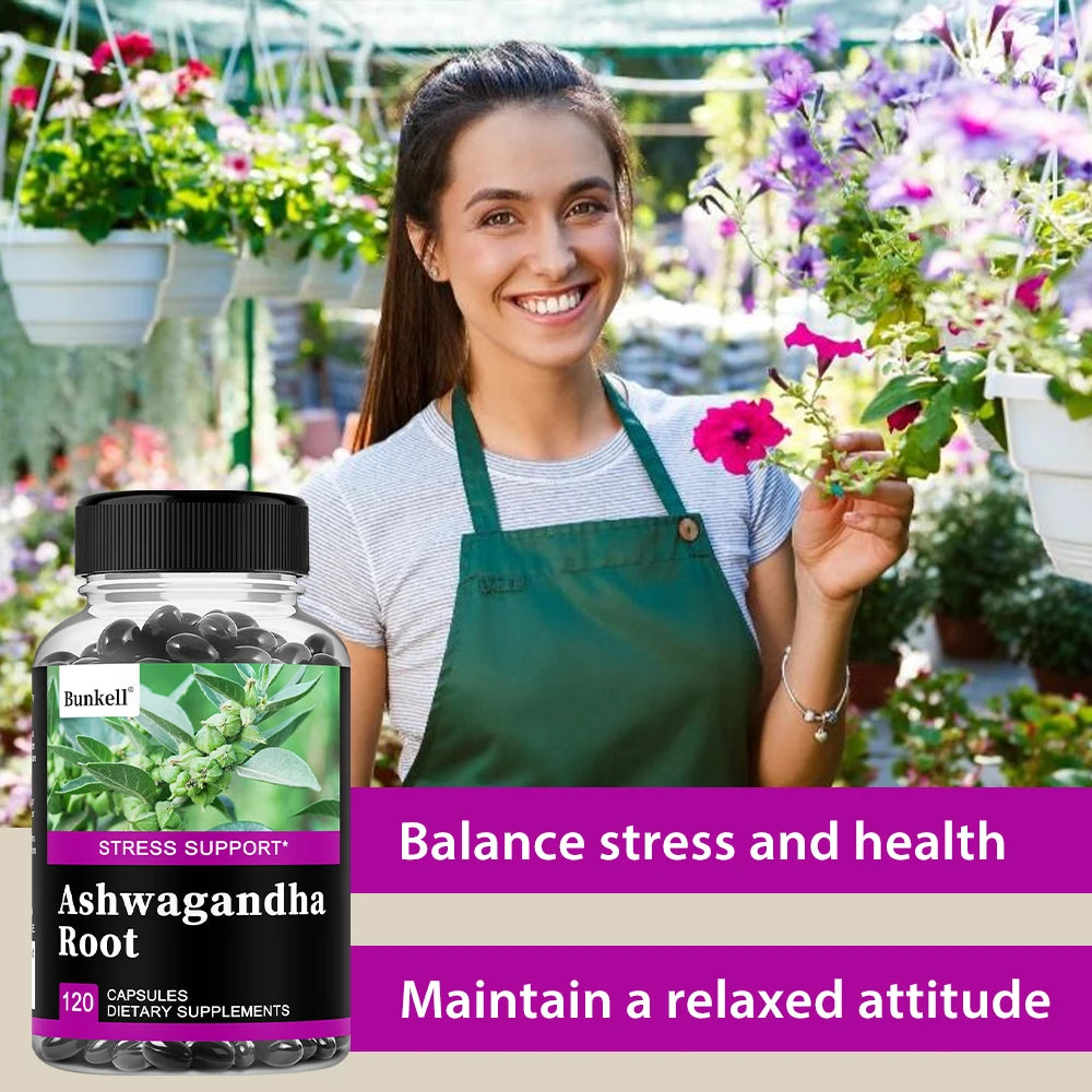 Ashwagandha Capsules 350mg - Stress Relief, Mood & Sleep Support, Energy, Focus, Muscle Strength, Non-GMO, Organic Root Extract Peaceful Pleasures Health and Wellness
