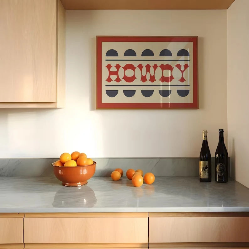 Retro Howdy Southern Canvas Wall Art Print | Home Decor