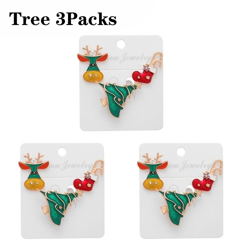 Christmas Brooch Pins – Santa, Elk & Snowflake | 1–20 PCS