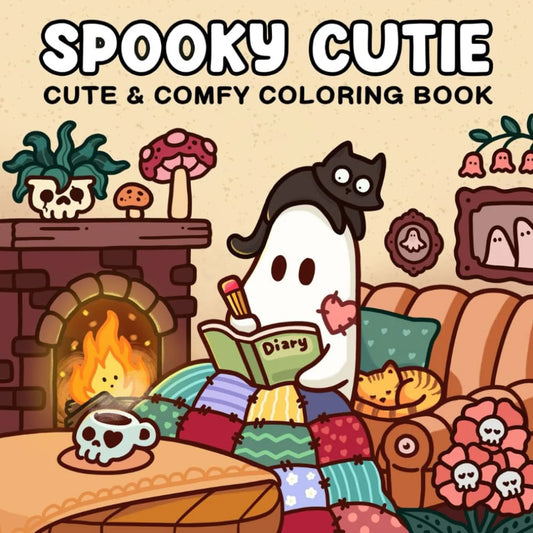 Spooky Cutie Adults Teens Halloween Coloring Book Cozy Friends Creepy Peaceful Pleasures Health and Wellness Pink