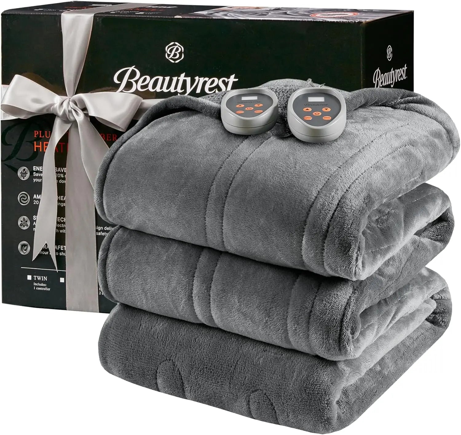 Electric Heated Blanket – 20 Heat Settings, Timer & Auto Shut-Off, Queen Size Grey Electric Blanket Peaceful Pleasures Health and Wellness United States