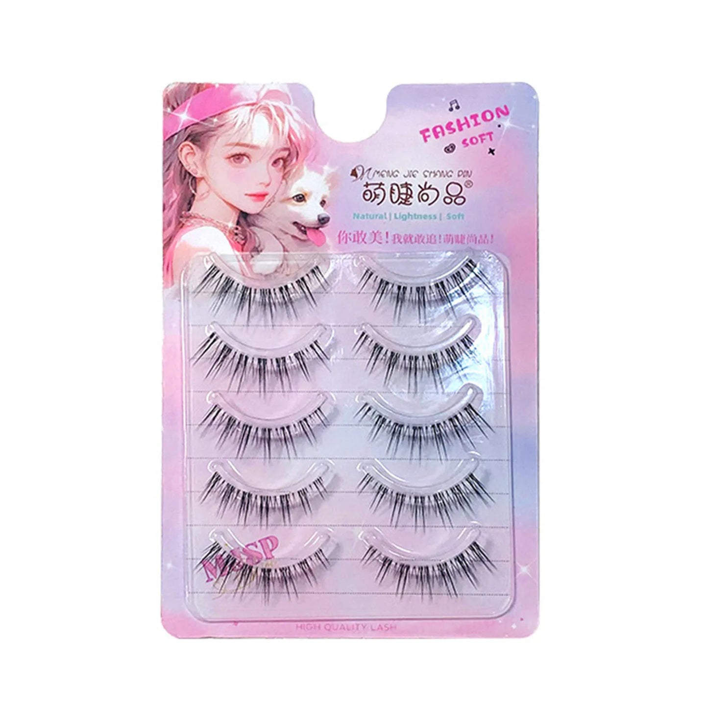 5 Pairs Korean U-Shaped False Eyelashes | Soft Natural Lashes