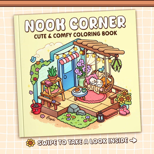 Nook Corner Cozy Coloring Books Adults Teens Relaxation Stress Relief Peaceful Pleasures Health and Wellness YELLOW