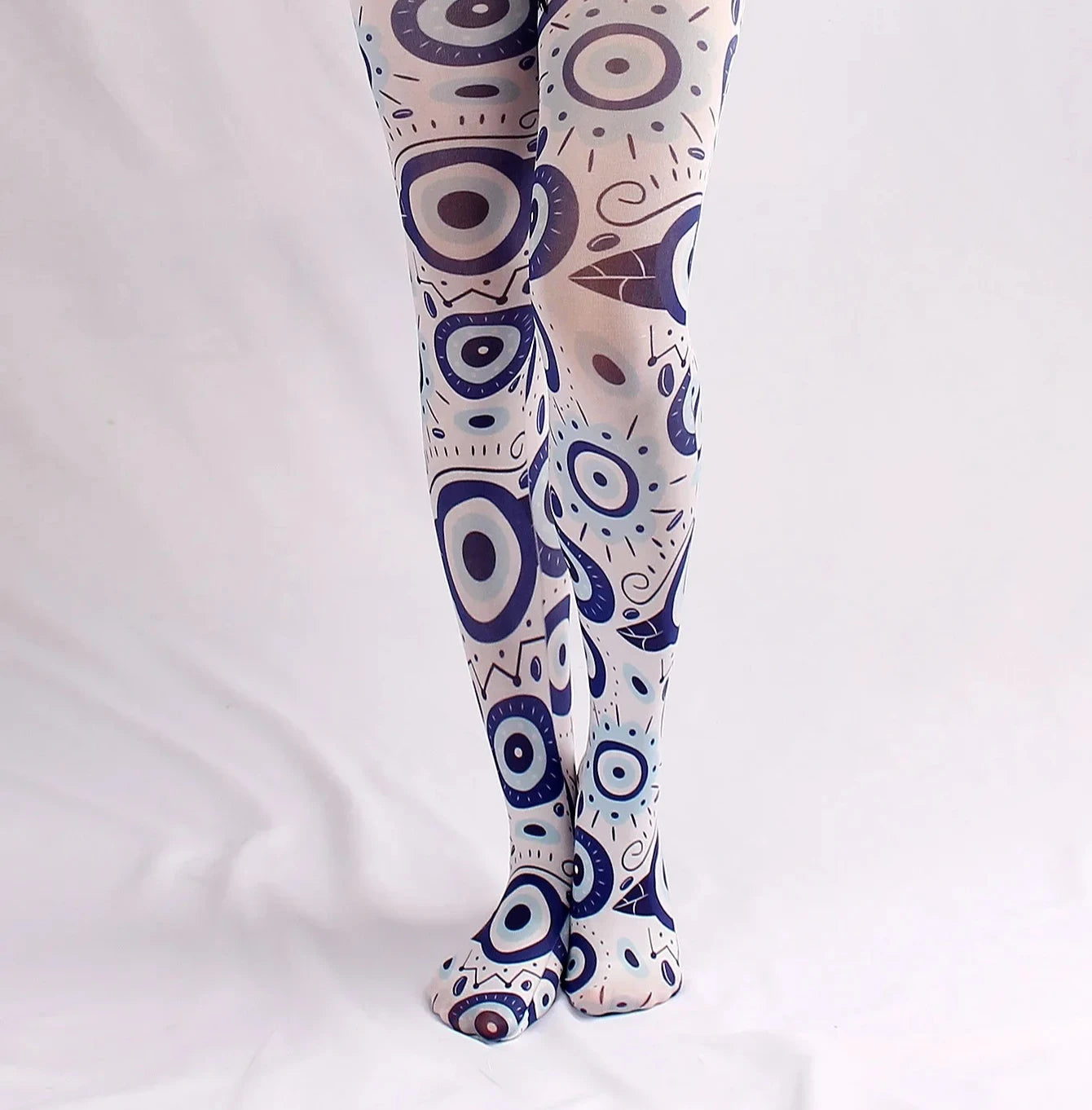 Evil Eyes Tight women Spring New Women Sheer Sexy Tattoo Printed Pantyhose Tights Stockings Anti-Hook Women's Socks Peaceful Pleasures Health and Wellness G One Size