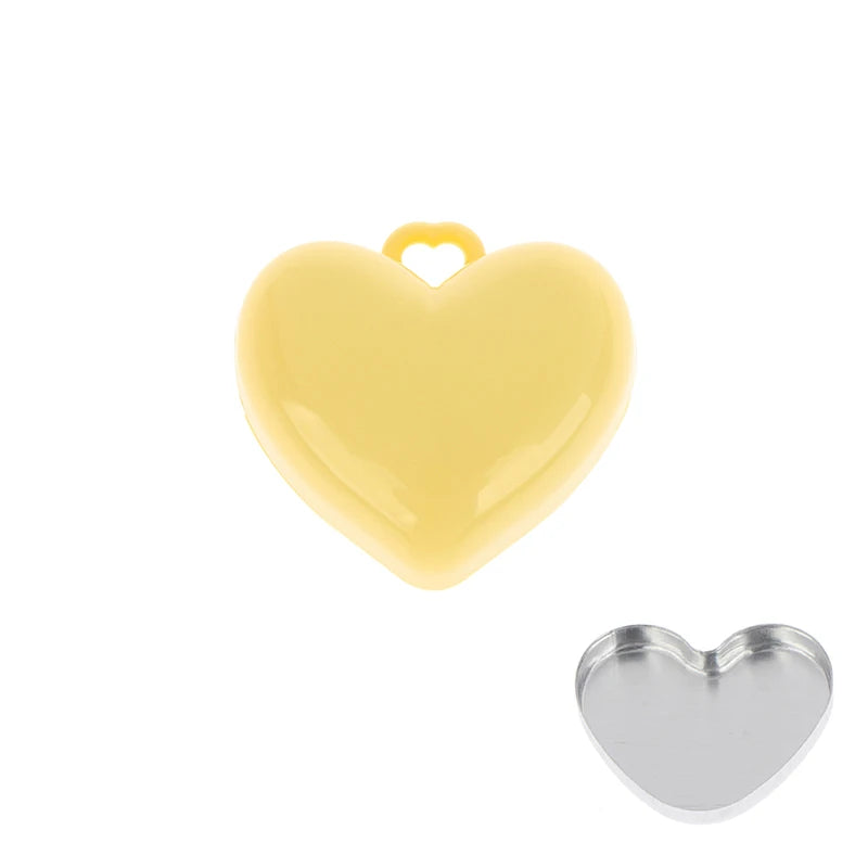 1Pcs Heart Shape Mini Empty Blush Powder Box Eye Shadow Container With Mirror And Aluminum Pan Key Chain Lipstick Case Packaging Peaceful Pleasures Health and Wellness Yellow
