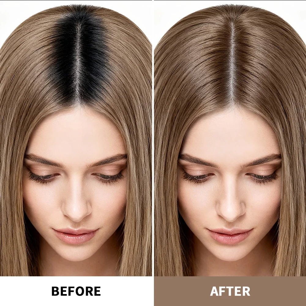 2in1 Hair Dye Palette with Brush Black Brown Coffee Long Lasting Temporary Hair Coloring Covered White Hairs Hairline Waterproof Peaceful Pleasures Health and Wellness
