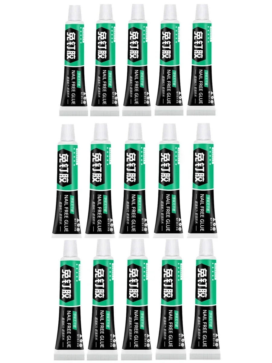 Nail-Free Tasteless Waterproof White Glue Multi-Spec Strong Glass Glue Multifunctional Household Glue Peaceful Pleasures Health and Wellness 15PCS x 6g