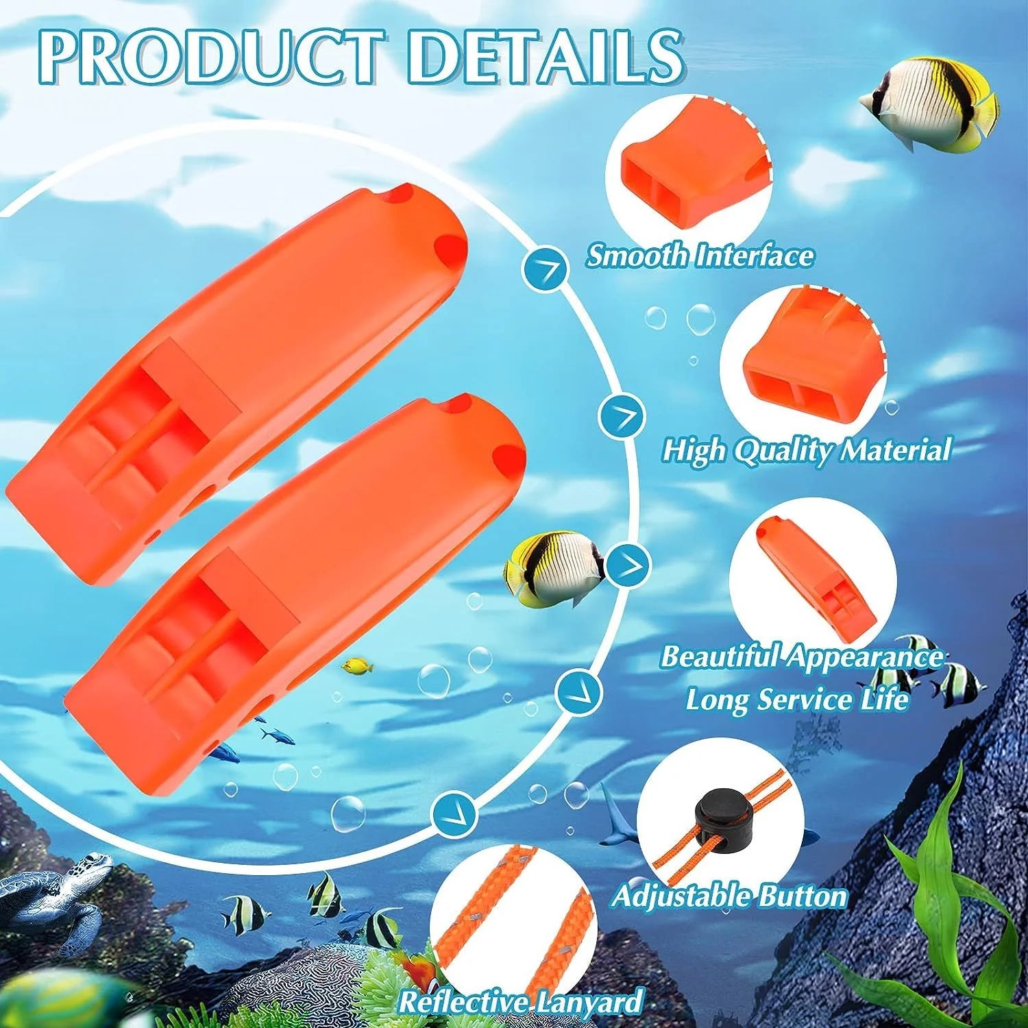 1PC-3PCS Emergency Whistles with Lanyard Safety Whistles for Kayak Life Jackets Lifeboats Fishing Boats Camping Hiking Hunting Peaceful Pleasures Health and Wellness