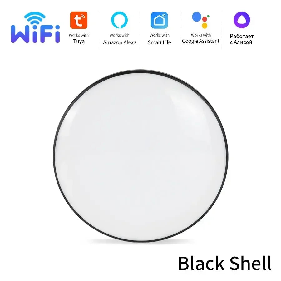 220V Tuya WiFi Smart Ceiling Light with RF 2.4G Remote Smart Life APP Alexa Google Home Voice Control 24W Round LED Ceiling Lamp Peaceful Pleasures Health and Wellness only black lamp
