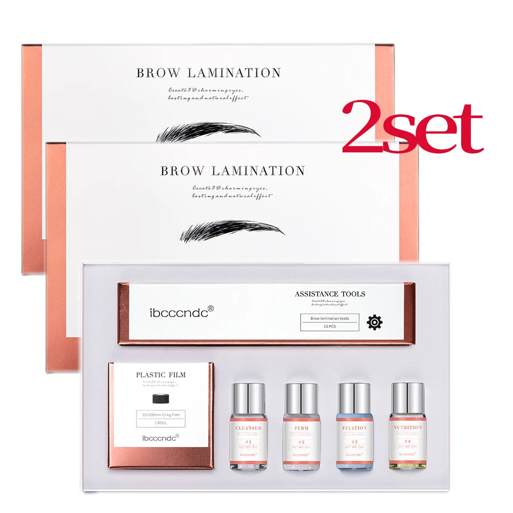 Pro Brow Lift Perming Eyebrow Lifting Brow Lamination Kit with Cling Film Nutrition Keratin Perming Lotion for Home Use Peaceful Pleasures Health and Wellness 2set
