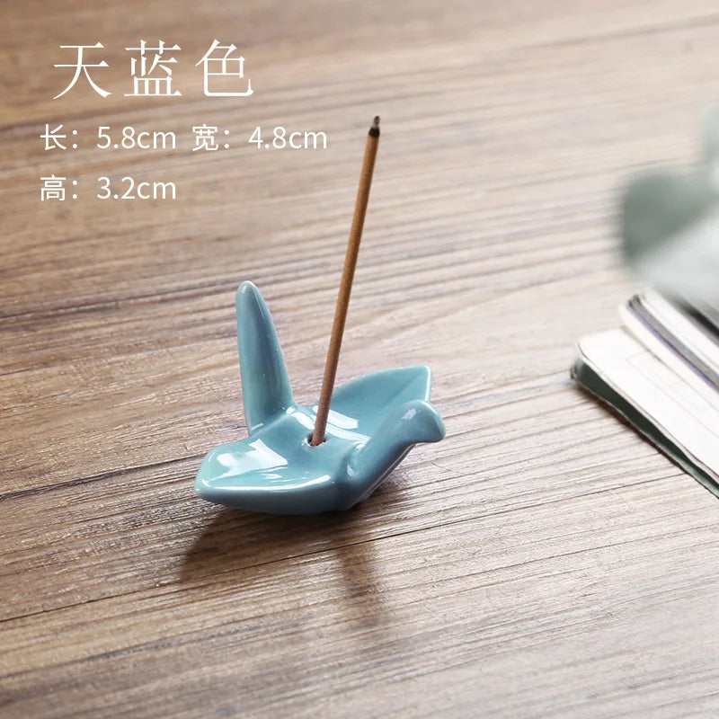 Paper Crane Ceramic Incense Stick Holder & Burner | Home Decor