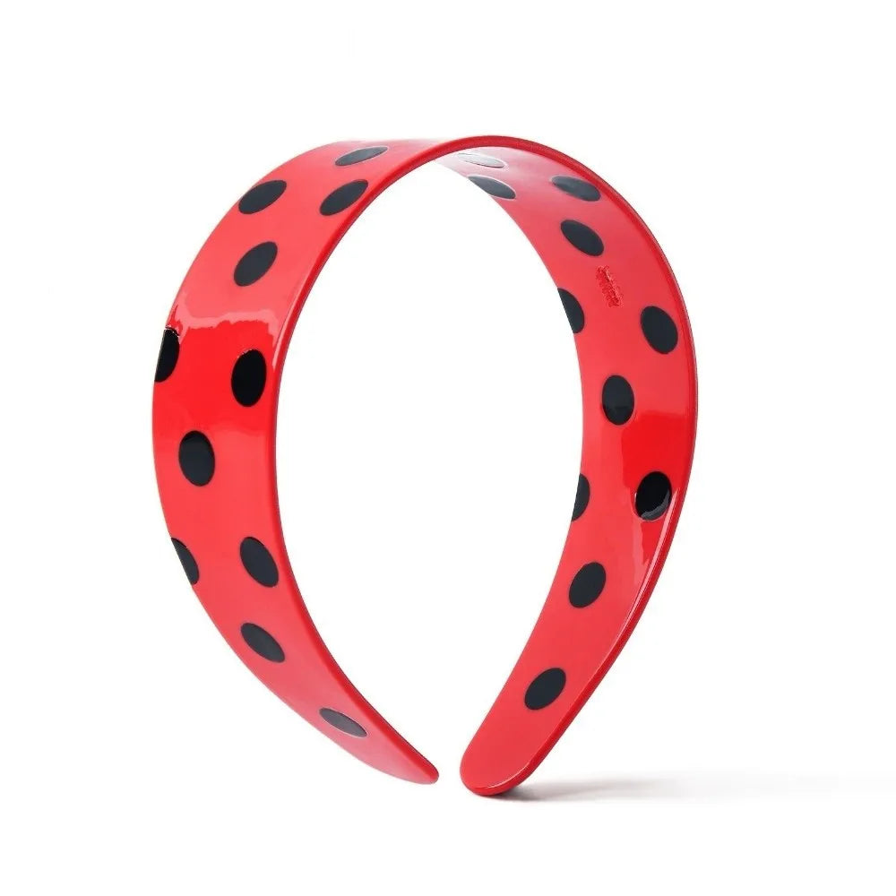 Boho Polka Dot Wide Acetate Hair Hoop Headband – All Seasons