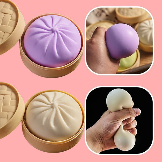 Steamed Bao Bun Squishy Ultra-Soft Decompression Toy,Anxiety Relief Squeeze Toy,Trick, Play Funny, Relieve Stress,Big Bun Toy Peaceful Pleasures Health and Wellness