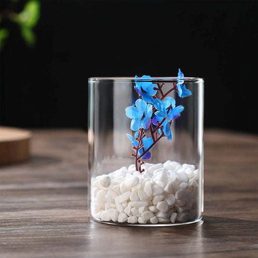 Hydroponic Flower Vase Modern Small Cylinder Flower Centerpiece Vases for Home Office Wedding Table Peaceful Pleasures Health and Wellness