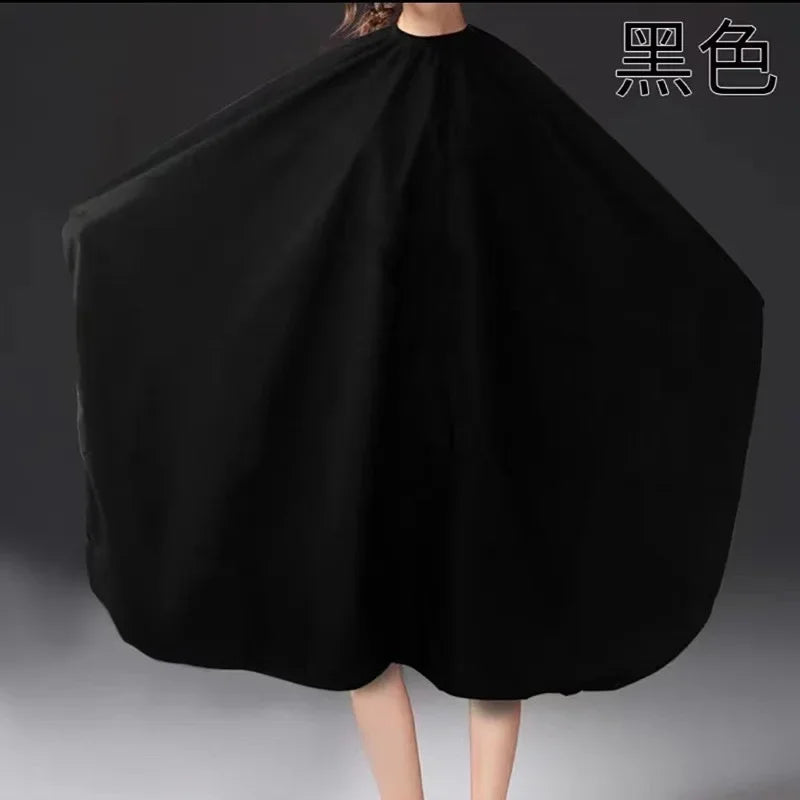 140*120cm Hair Cutting Gown Barber Salon Gown Cape Hairdresser Hair Cutting Waterproof Cloth Tools Hairdressing Dress Cape Apron Peaceful Pleasures Health and Wellness Black