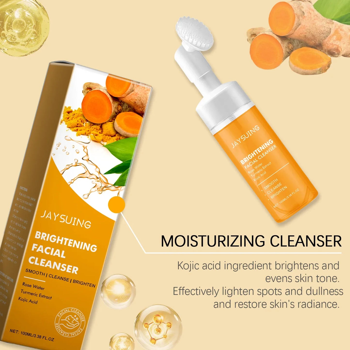 JAYSUING Turmeric Foam Facial Cleanser – Pore & Oil Control 100ml