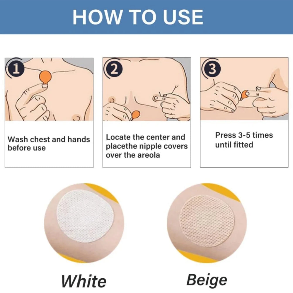 Nipple Covers Men, Anti-Chafing Nipple Covers for Men, No-Show Mens Nipple Guard Tape for Running, Sports, and Daily Wear Peaceful Pleasures Health and Wellness