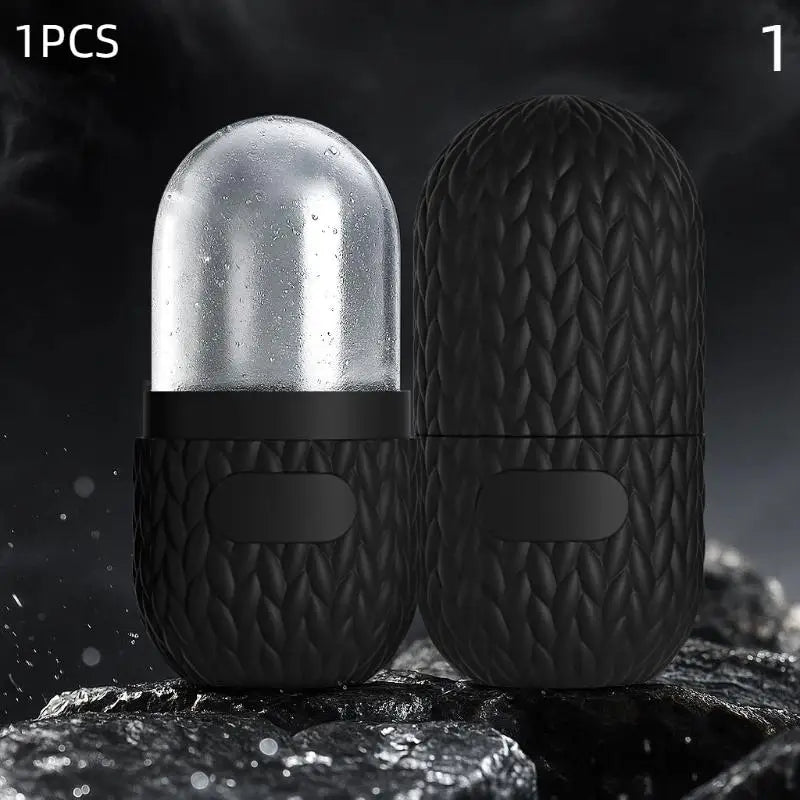 Silicone Cube Tray Shape Face Facial Ice Roller Massage Face Massage Roller Facial Reusable Ice Face Roller Skincare Tool Peaceful Pleasures Health and Wellness Black 1