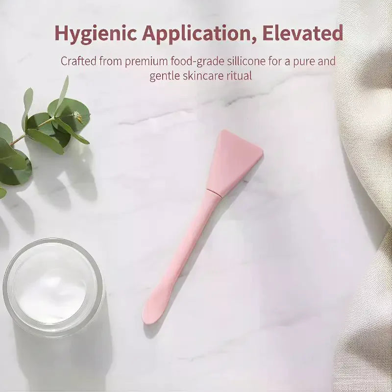 Double Head Dual-use Facial Mask Brush Silicone Facial Mask Stick With Scoop Facial Beauty Tool Peaceful Pleasures Health and Wellness