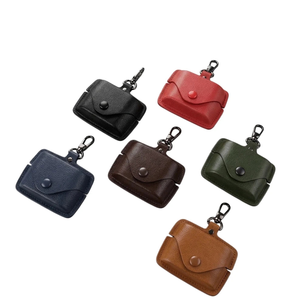 Snap-On Design Solid-Color PU Leather Case For Sony WF-1000XM6 Earbuds A Stylish And Practical Carrying Case Peaceful Pleasures Health and Wellness