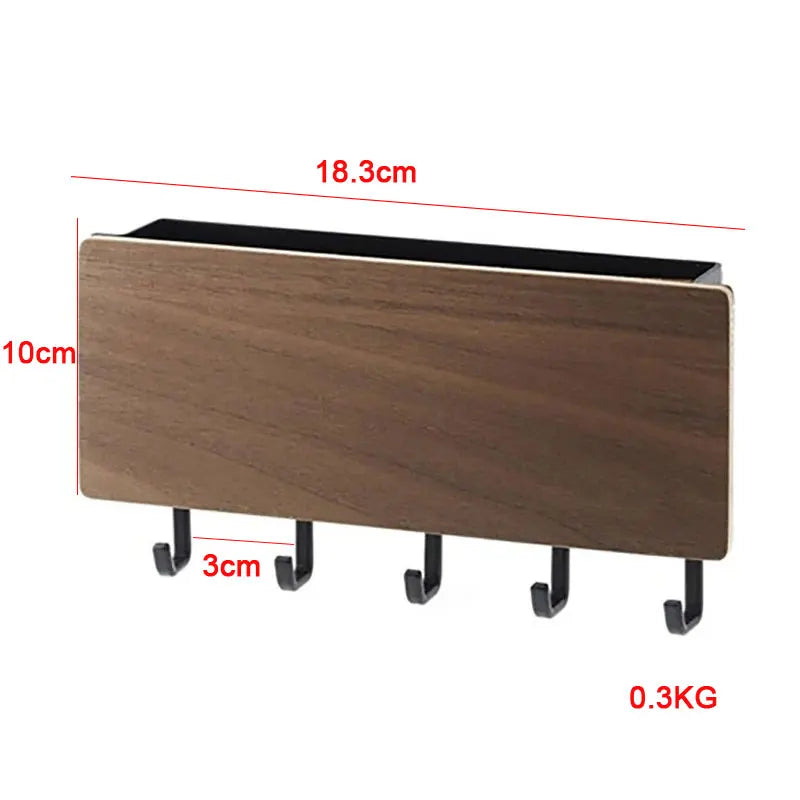 Wall Hanging Bamboo Key Hanger Holder Wall Organizer Rectangle Key Rack Hooks Coat Hooks Home Decoration Coat Hanger Peaceful Pleasures Health and Wellness Coffe