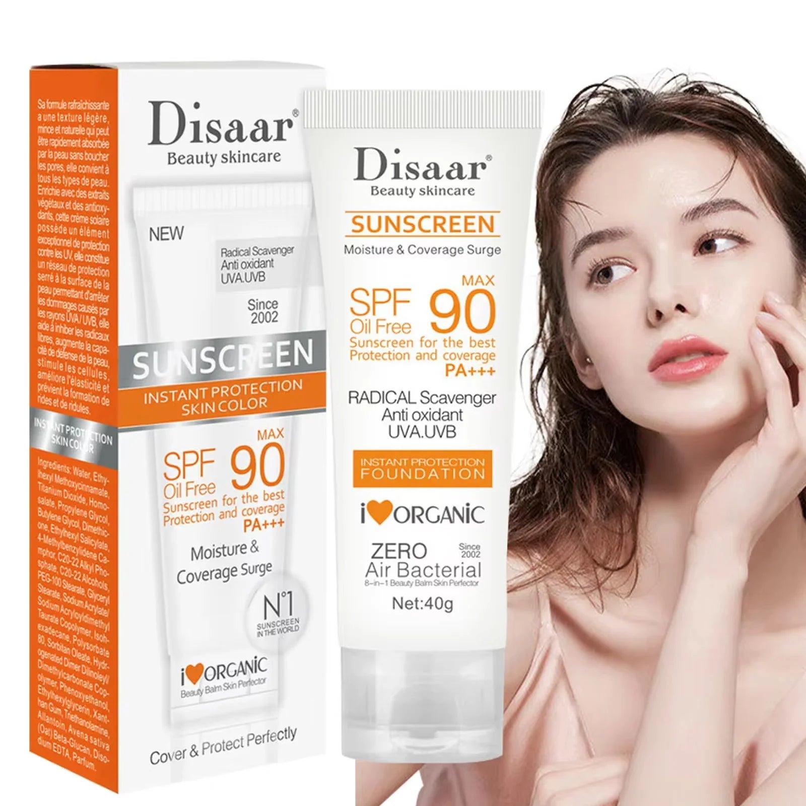 Facial Body Sunscreen Waterproof SPF 90+UV Sun Cream Sunblock Skin Protective Cream Anti Sun Facial Seaside Protection Cream Peaceful Pleasures Health and Wellness 40g