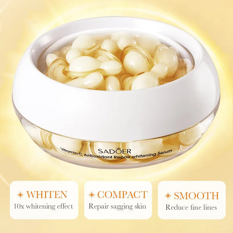 SADOER Vitamin C Antioxidant Moisturizing Anti wrinkle Brighten Repair Whiten Capsule Essence Lotion 30pcs Peaceful Pleasures Health and Wellness