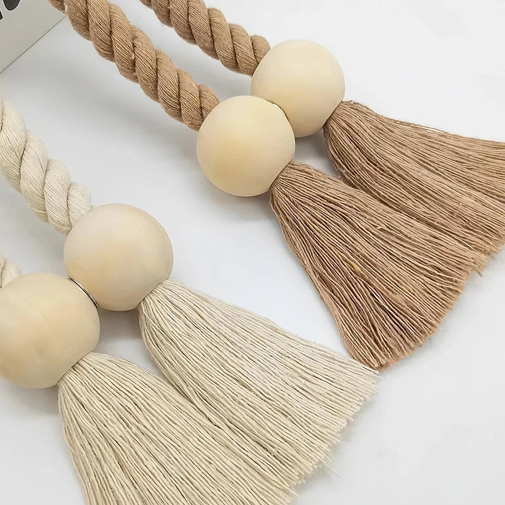 1PC Simple Fringe Beaded Curtain Strap No Punch Magnetic Adjustable Home Curtain Accessories Peaceful Pleasures Health and Wellness