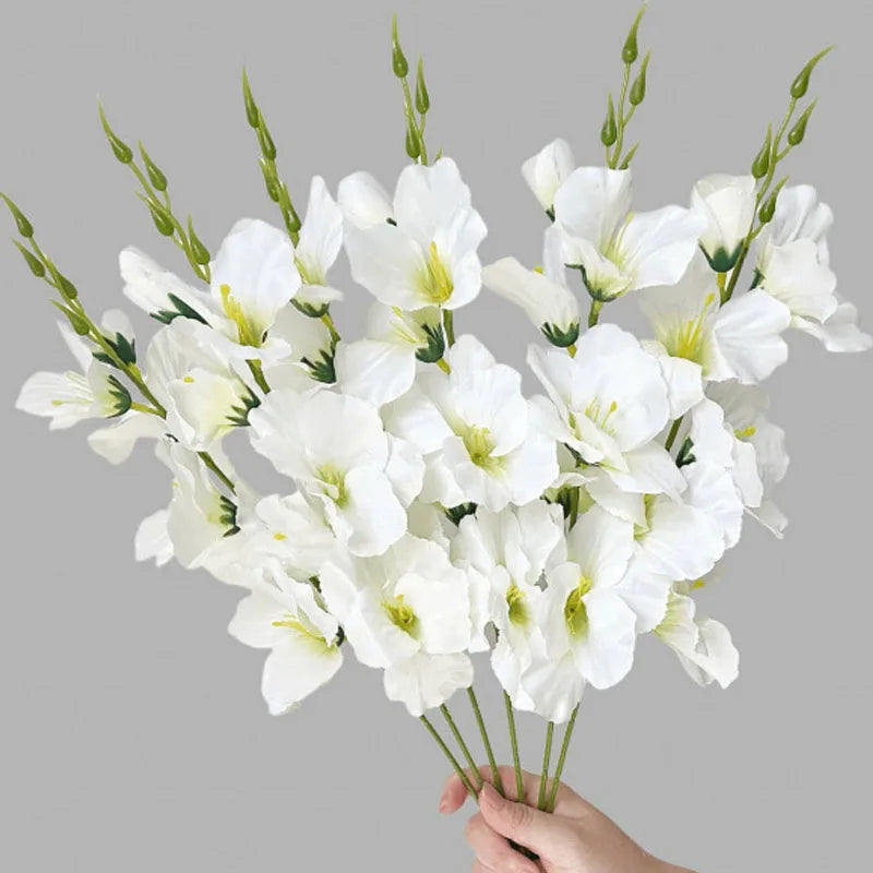 3pcs Artificial Silk Dendrobium Orchid Stems | Home Decor