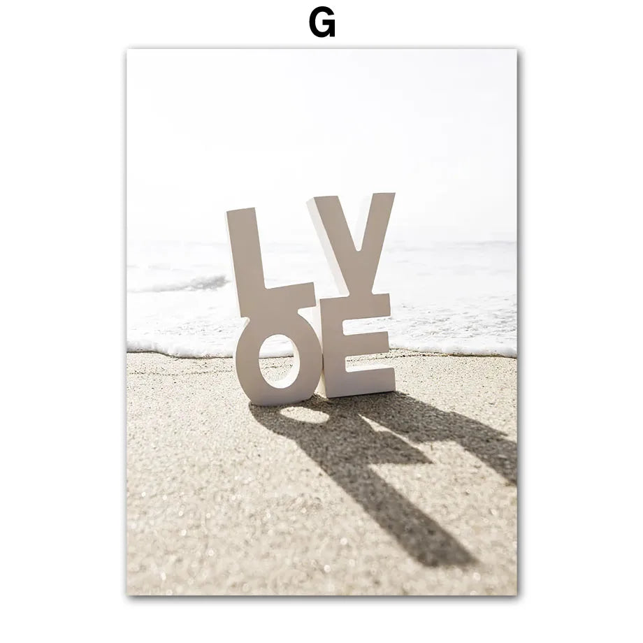 Summer Beach Canvas Wall Art | Surf Landscape Beige Poster Canvas Wall Art Peaceful Pleasures Health and Wellness T80480-07 20x30cm Unframed
