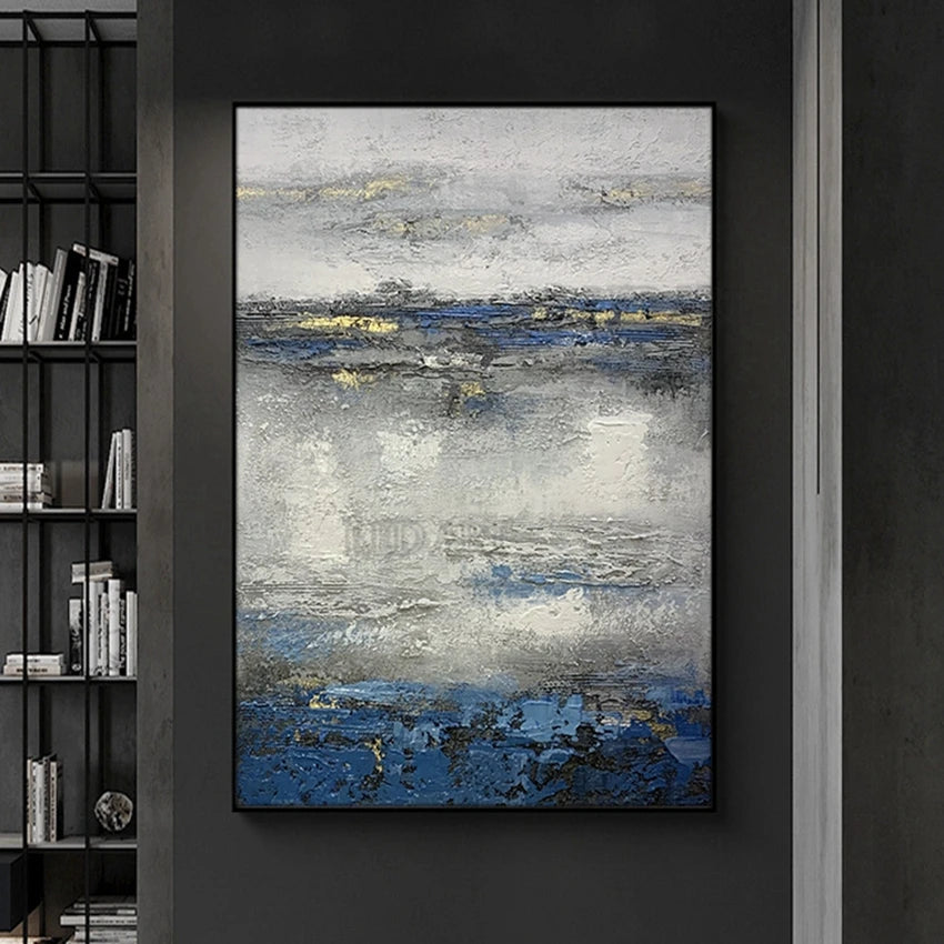 Large Abstract Golden Foil Canvas Wall Art | Bedroom Decor