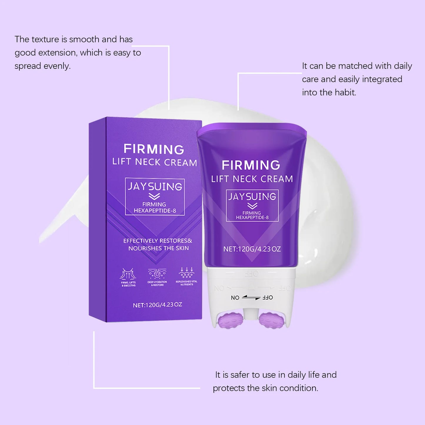 Neck Roller Cream Anti Wrinkle Tightening Eliminate Neck Lines Double Chin Moisturizing Firming Lifting Neck Revitalizing Cream Peaceful Pleasures Health and Wellness