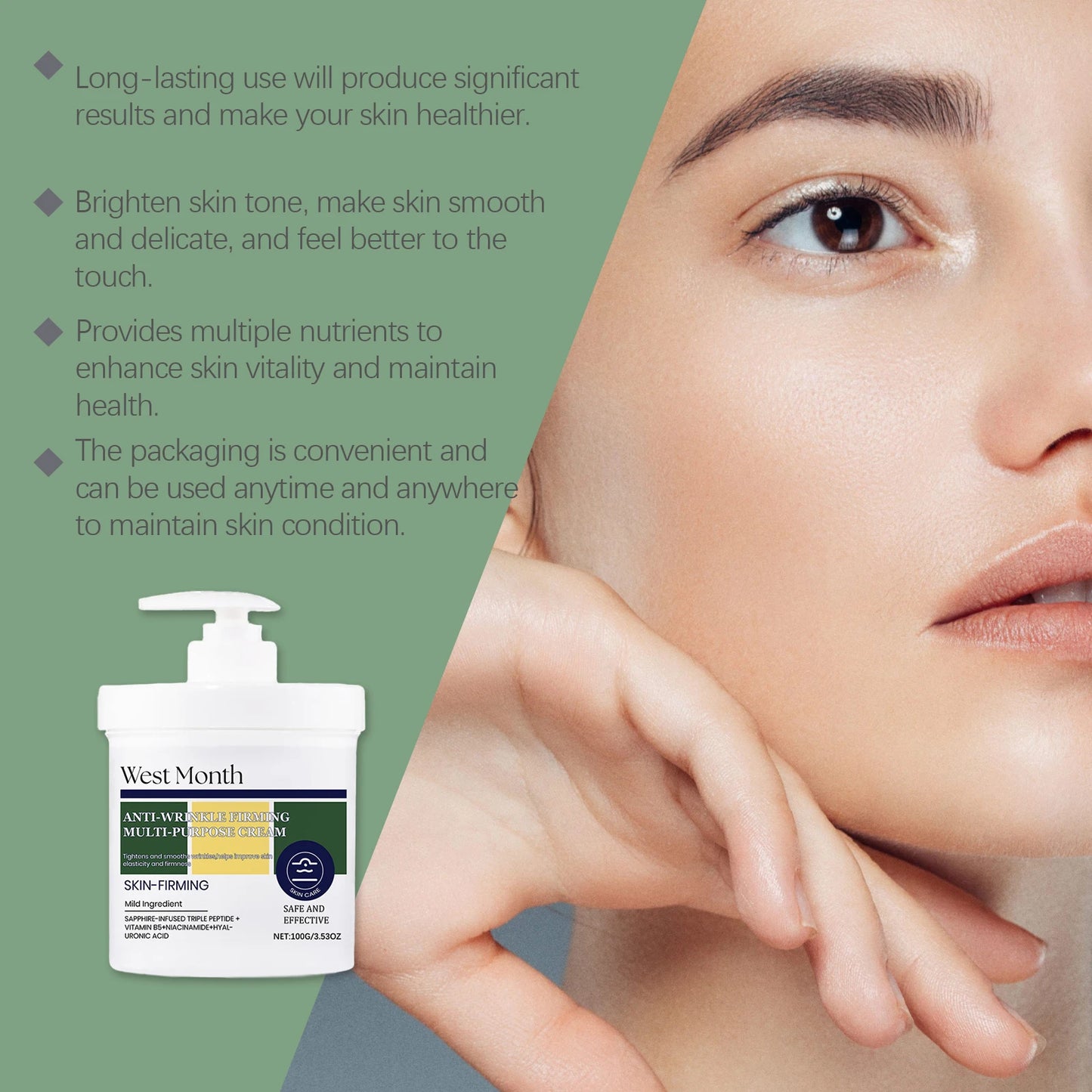 West Month Firming Face Cream | Anti-Wrinkle Moisturizer 100g