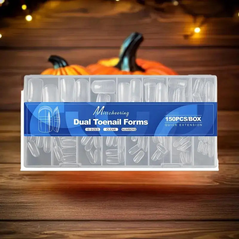 150PCS/Box Toenails Foot Armor Mold15 Size Polyethylene Gel Toenails Extension Reusable Full Cover Mold For Acrylic Toenails Peaceful Pleasures Health and Wellness
