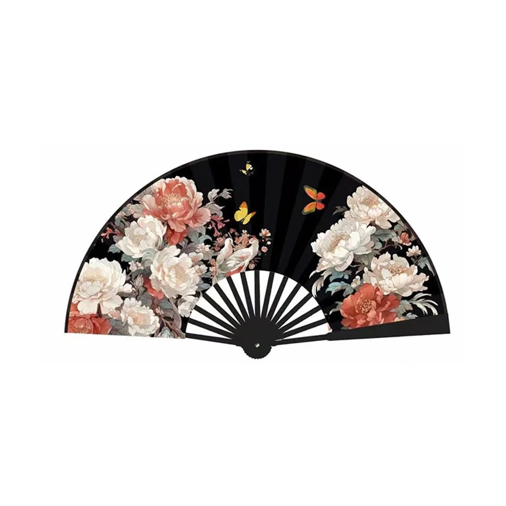 Chinese Silk Folding Hand Fan – Handmade Flower Dance Fan Gift