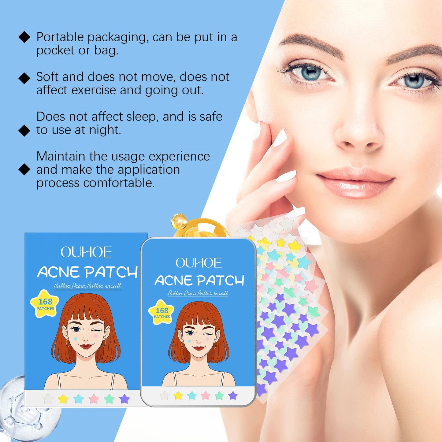 Star Shape Pimple Patches 168pc – Invisible Acne Stickers