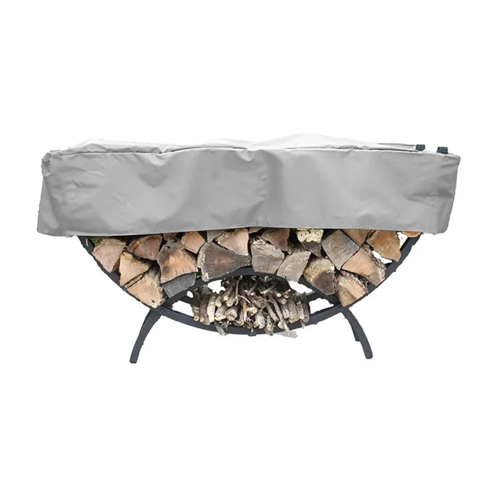 Curved Firewood Rack Cover | 59" Heavy-Duty 210D Oxford