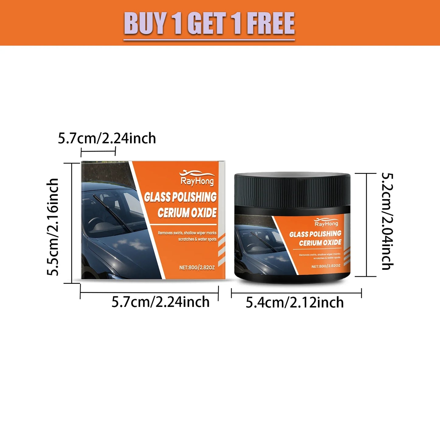 Rayhong Car Glass Polishing Powder – Oil Film & Scratch Remover