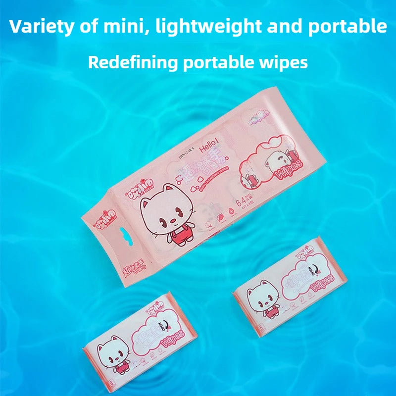 Mini Disposable Travel Wipes – 64pcs Hand & Mouth Cleaning