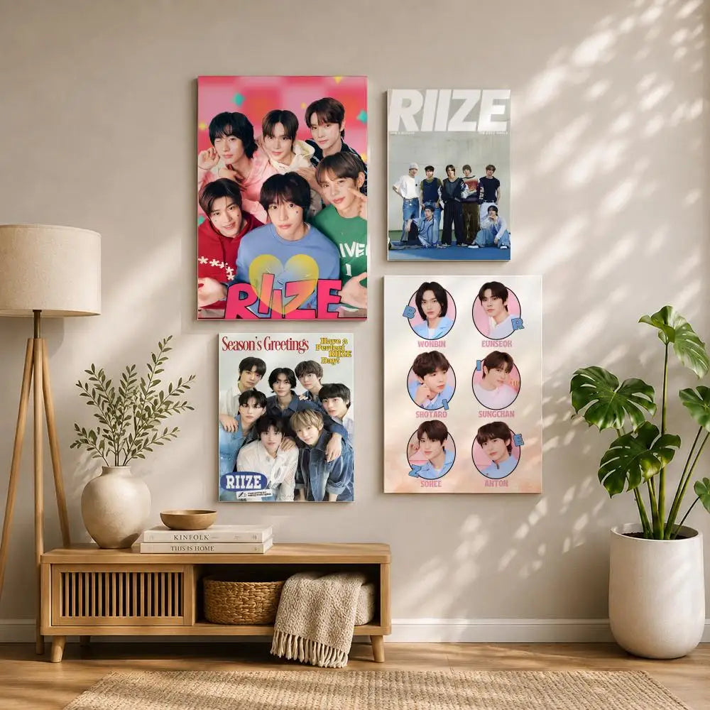 Kpop R-RIIZES Poster HD Self Adhesive Waterproof Wall Art Ideal for Home Office Dorm Bedroom Great Gift Peaceful Pleasures Health and Wellness