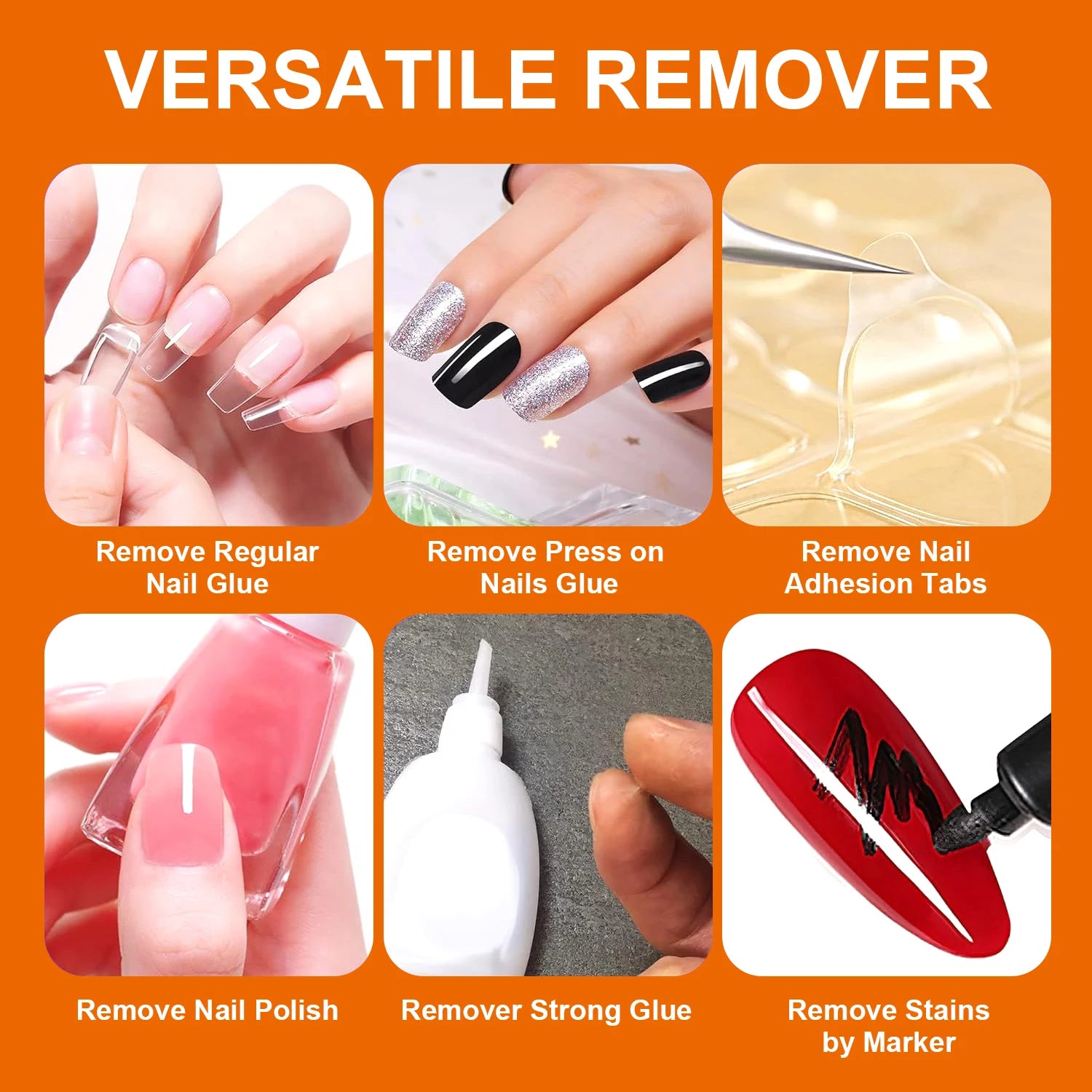 TWOING 10ml Nail Glue Remover for Fake Nails Easily Removes Acrylic Nails, Press-On Nails & Rhinestones - Convenient Prying Cap Peaceful Pleasures Health and Wellness