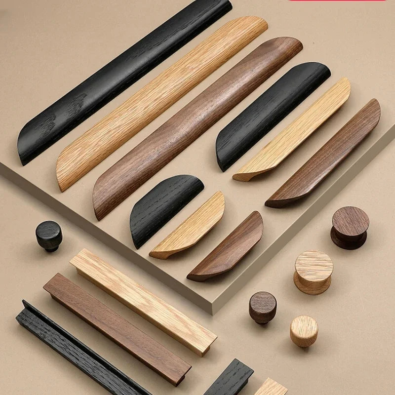 Natural Walnut Wood Cabinet & Drawer Handles | Modern Pull